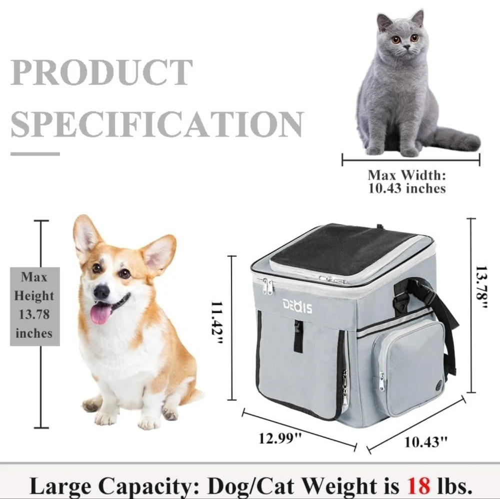 DEQIS Dog/Cat Travel bag- pet carrier- bike basket for small pets